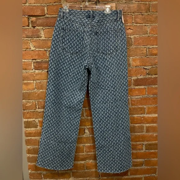 NWT Express High-Rise Blue Patterned Denim Jeans | 8R | Cute & Fun - Picture 3 of 9